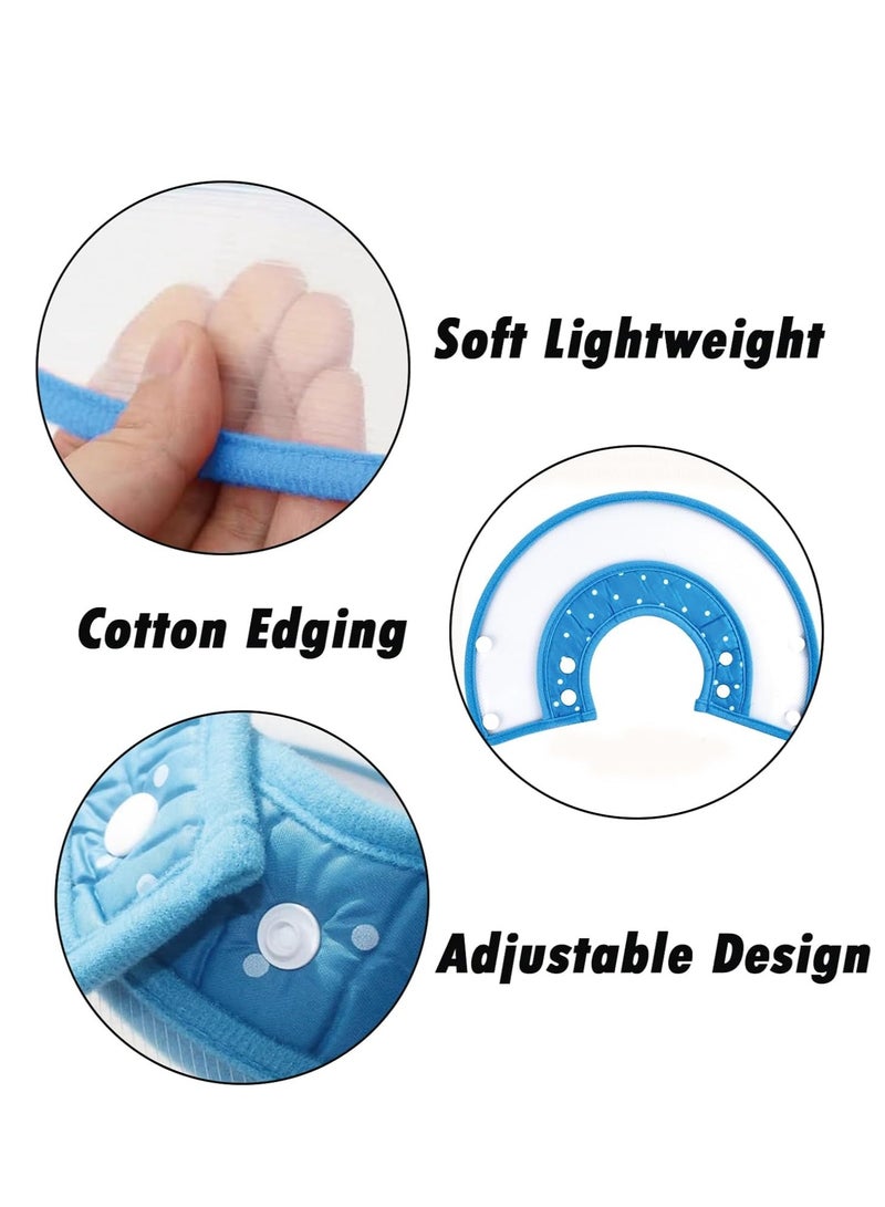 طوق إليزابيثي خفيف الوزن قابل للتعديل على شكل مخروط قطة للحيوانات الأليفة للقطط والكلاب مخروط رأس القط المستخدم لوقف لعق طوق التعافي للقطط مناسب للتعافي من الجراحة أزرق - Image 2