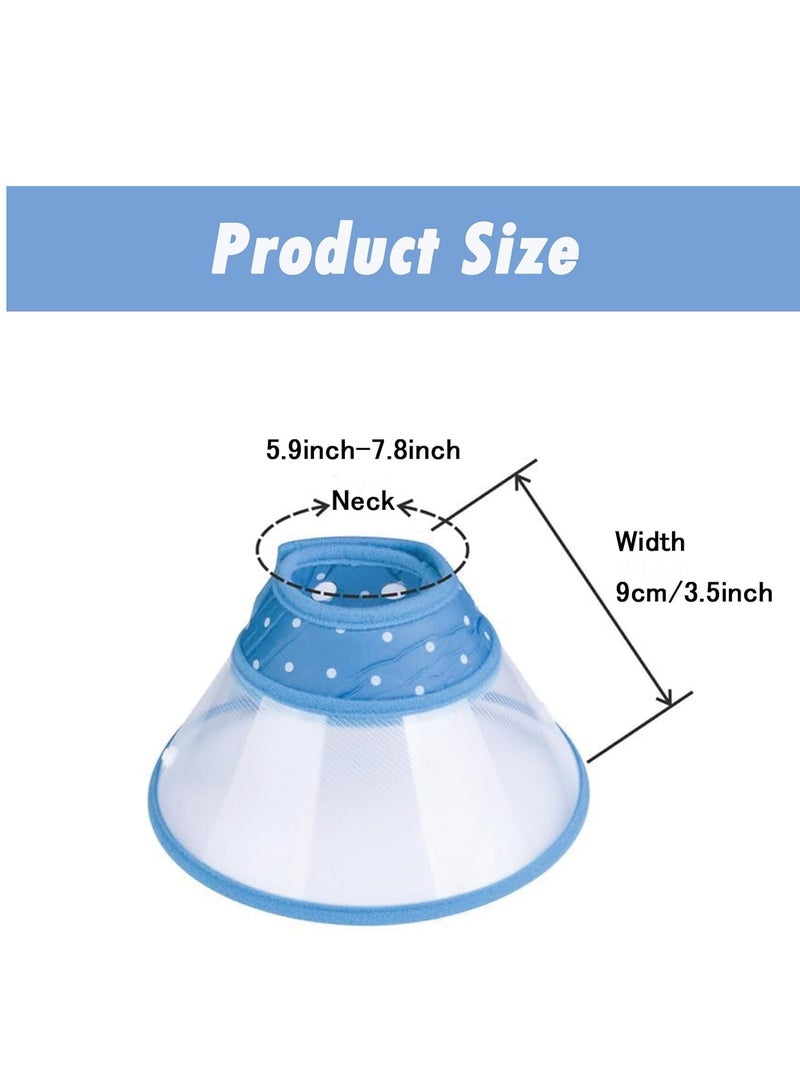 طوق إليزابيثي خفيف الوزن قابل للتعديل على شكل مخروط قطة للحيوانات الأليفة للقطط والكلاب مخروط رأس القط المستخدم لوقف لعق طوق التعافي للقطط مناسب للتعافي من الجراحة أزرق - Image 3