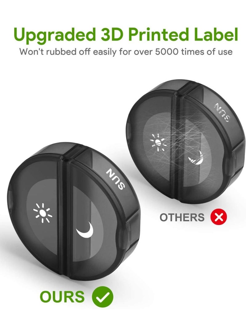 Halamine Pill Organizer ，2 Times a Day, Weekly AM PM Pill Box, Large Capacity 7 Day Pill Cases for Pills/Vitamin/Fish Oil/Supplements (Black) - Image 3