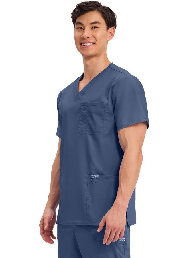 Cherokee Workwear Revolution WW670 Men's V-Neck Utility Solid Scrub Top - Image 2