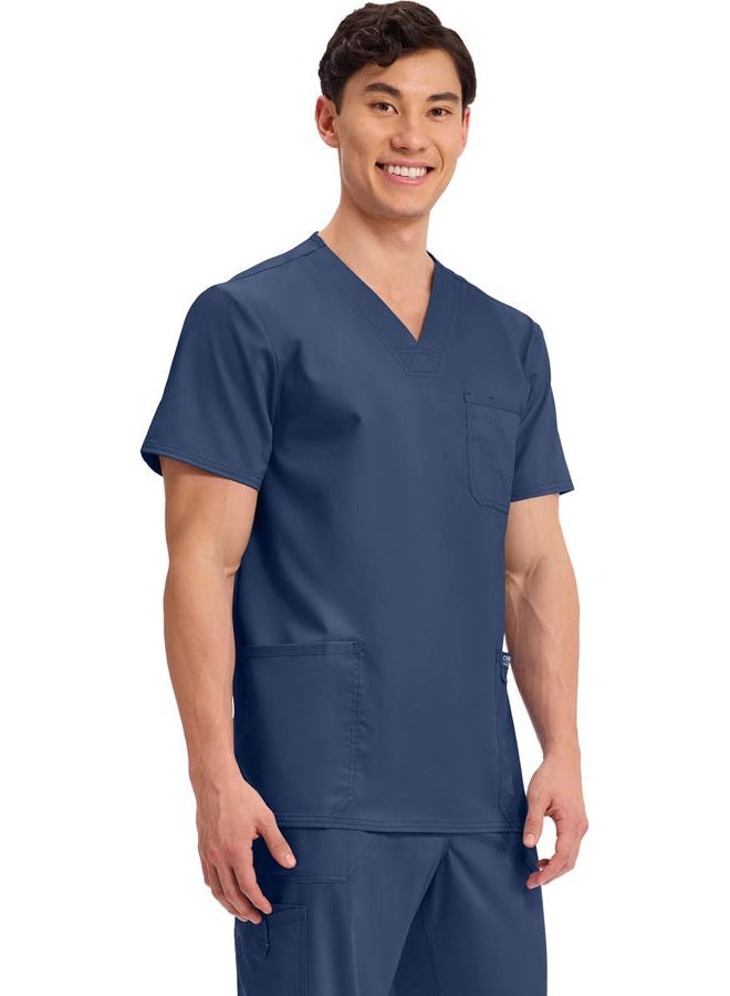 Cherokee Workwear Revolution WW670 Men's V-Neck Utility Solid Scrub Top - Image 4