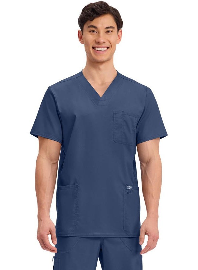 Cherokee Workwear Revolution WW670 Men's V-Neck Utility Solid Scrub Top - Image 1