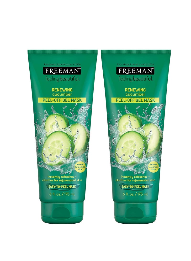 Freeman - Feeling Beautiful Freeman Cucumber Peel-Off Gel Mask,6 Fl Oz (Pack of 2) - Image 1