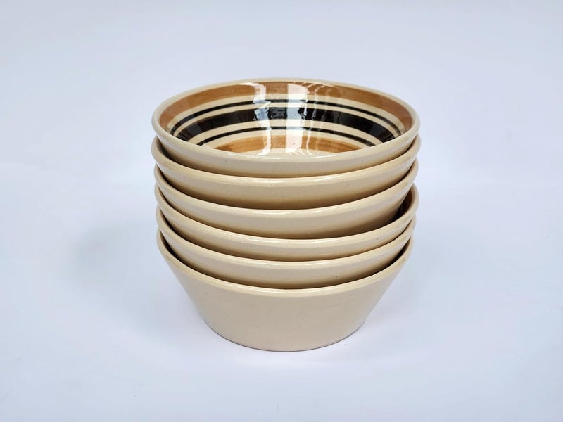 Handcrafted Ceramic Soup Bowl 17 oz For Cereal Salad Pasta Soup Ramen Serving etc  For Breakfast Lunch and Dinner Set of 6 Earthly Brown - Image 1
