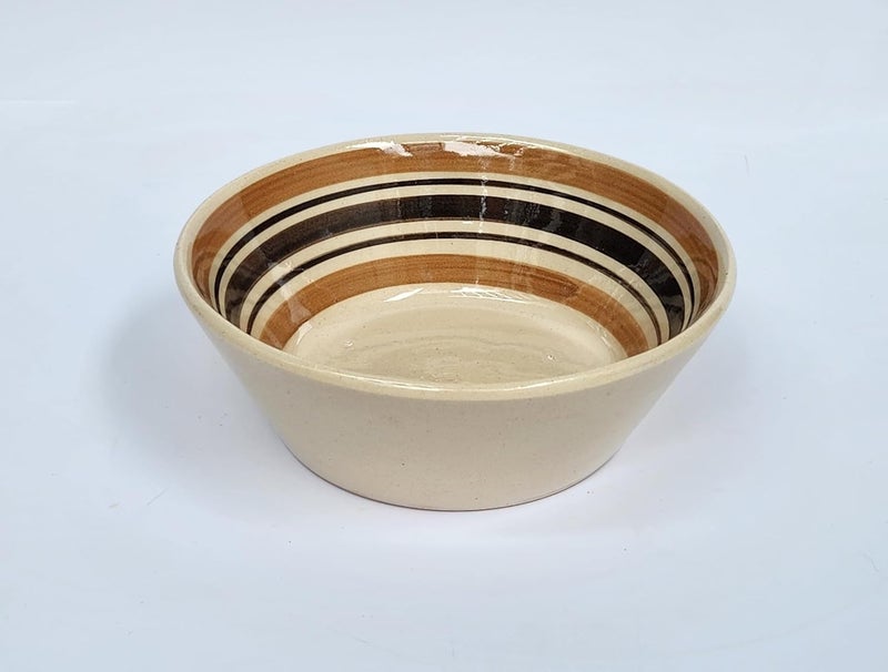 Handcrafted Ceramic Soup Bowl 17 oz For Cereal Salad Pasta Soup Ramen Serving etc  For Breakfast Lunch and Dinner Set of 6 Earthly Brown - Image 3