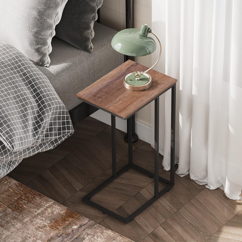 WLIVE C Shaped End Table, Small Side Tables for Sofa and Bed, Couch Table That Slides Under for Living Room, Bedroom, Home Office, Small Spaces - Image 4