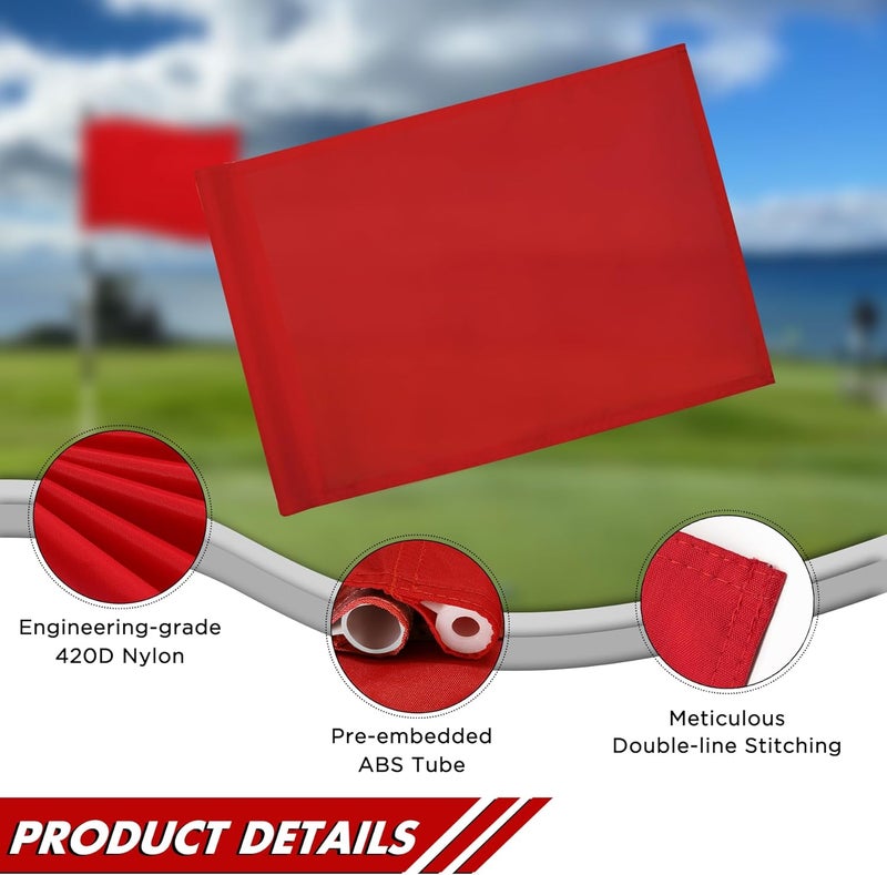 KINGTOP Golf Flag 20x14 Inch - Mixed Color, 420D Nylon, Tube Inserted - Standard Putting Green Flags for Backyard Practice, Golf Courses, Country Club, 4-Pack - Image 2