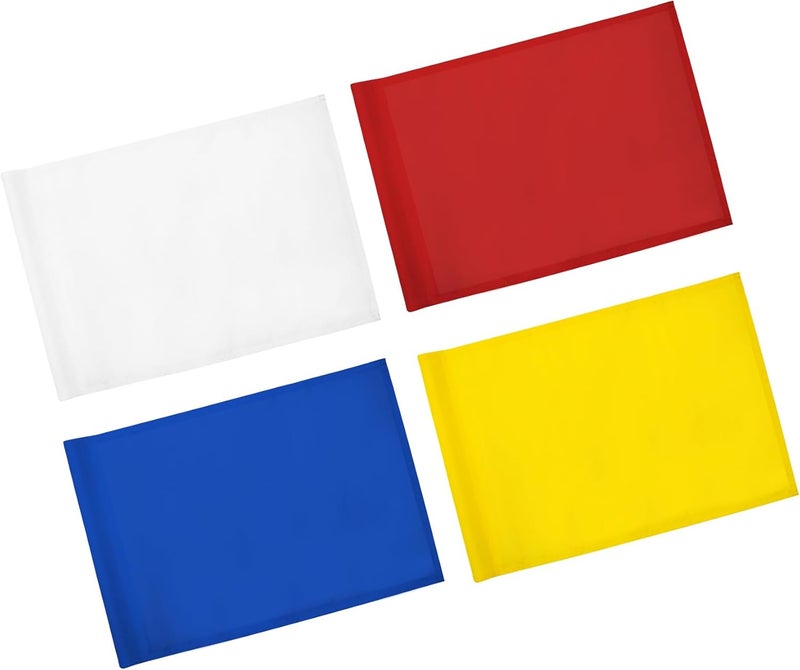 KINGTOP Golf Flag 20x14 Inch - Mixed Color, 420D Nylon, Tube Inserted - Standard Putting Green Flags for Backyard Practice, Golf Courses, Country Club, 4-Pack - Image 1
