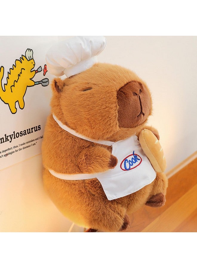 Ditucu Cute Capybara Plush with Cooking Chef Hat French Baguette Bread Capibara Stuffed Animal Soft Plushies Toys Gifts for Kids Brown 13.7 inch - Image 5