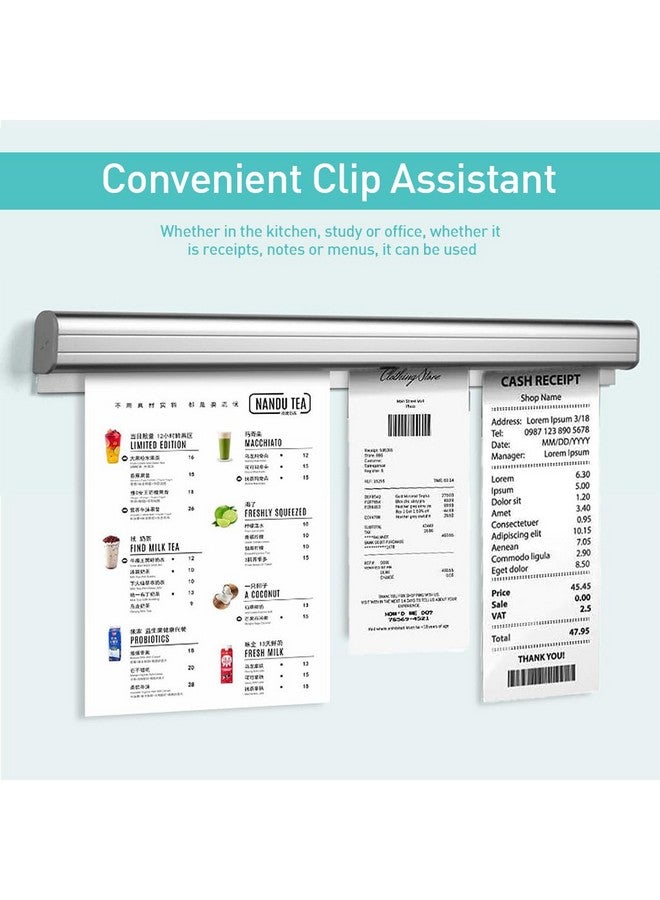 HASTHIP حامل تذاكر HASTHIP® حامل إيصالات للمطاعم، 19.6 بوصة معدني لالتقاط طلبات بدون حفر حامل تذاكر الطلبات للمطابخ والمكاتب والمقاهي والمطاعم والبارات - Image 2