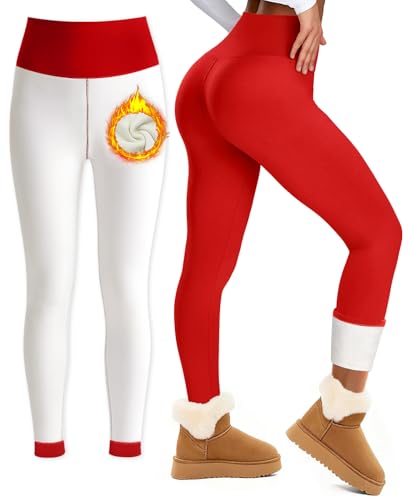 Bluemaple Women's Fleece Lined Leggings High Waisted Tummy Control Thermal Warm Winter for Women Workout Yoga Pants - Image 1