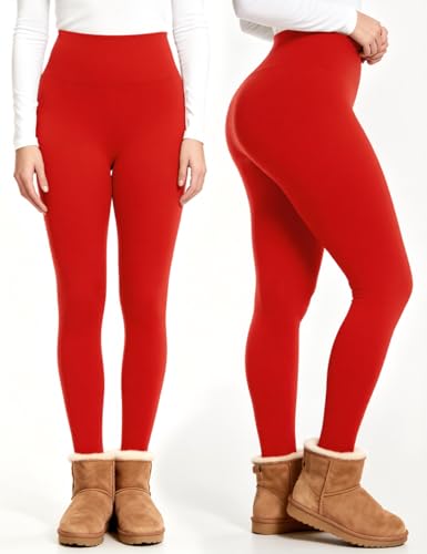 Bluemaple Women's Fleece Lined Leggings High Waisted Tummy Control Thermal Warm Winter for Women Workout Yoga Pants - Image 2