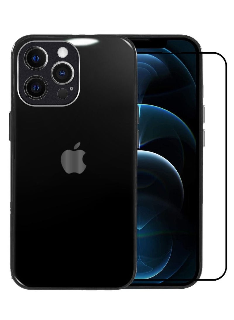CATANES 2 Pack For iPhone 13 Pro Max Electroplated Hard Glossy Case and Screen Protector Camera Protection Shockproof Anti Fall Case Black  - Image 2