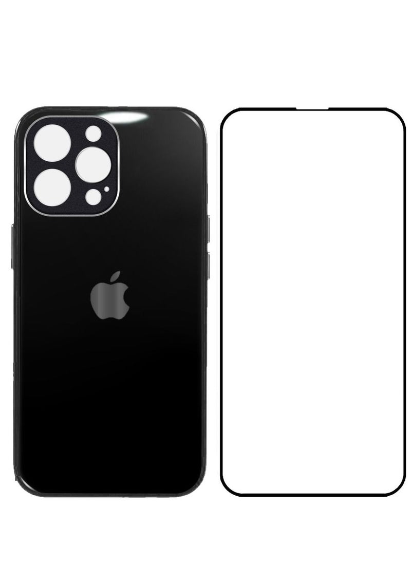 CATANES 2 Pack For iPhone 13 Pro Max Electroplated Hard Glossy Case and Screen Protector Camera Protection Shockproof Anti Fall Case Black  - Image 3