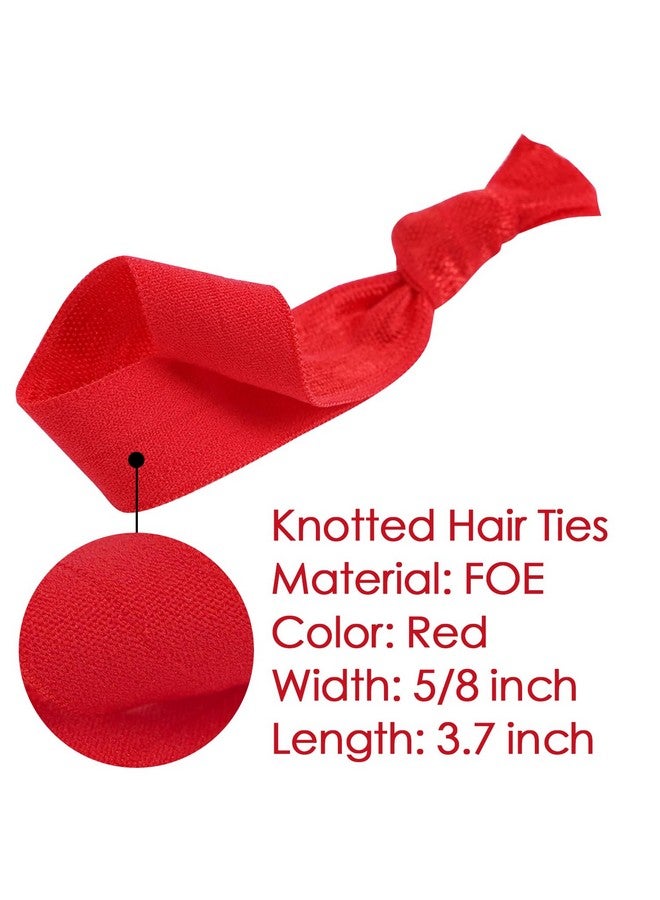 MEEDEE 100 Pack Red Hair Accessories: Soft, No-Crease, No-Damage Knotted Ribbon Hair Ties & Ouchless Ponytail Holders for Women, Yoga, and Everyday Wear - Image 2