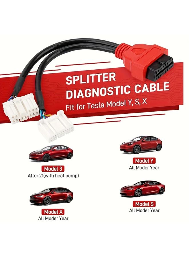 1pc Tesla OBD2 Scanner Adapter Cable 20 12 Pin to 16 Pin OBDII Connector - Image 5
