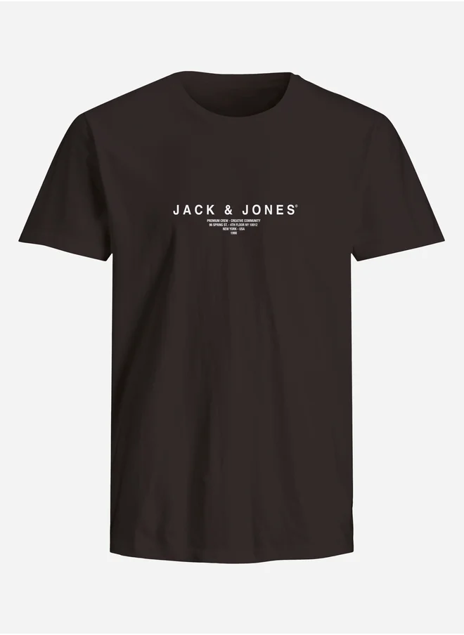 JACK & JONES Slogan Print Crew Neck T-Shirt