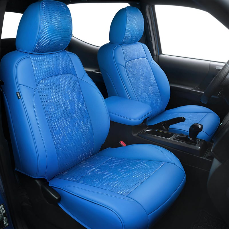 Carlimeki Leather Seat Covers Custom Fit for Tacoma Gen 3rd 20162023 Double Crew Cab for SR SR5 Limited TRD Pro TRD Sport TRD OffRoad Trail Special Edition Fully Covered - Image 3
