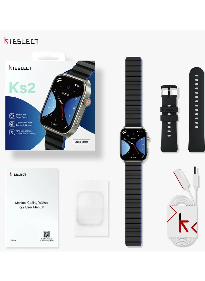 KIESLECT KIESLECT Ks 2 Calling Smart Watch - black , include blue strap  - Image 3