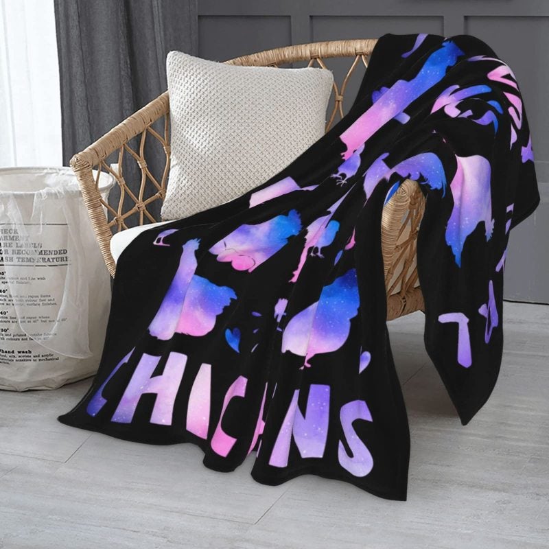 Cute Chick Throw Blanket Black Ultra-Soft Plush Lightweight Portable Cozy Fuzzy Blanket - Machine Washable Plush Throw Blanket for Movie Nights Travel Farm Lovers Home Decoration Women Gifts - Image 3