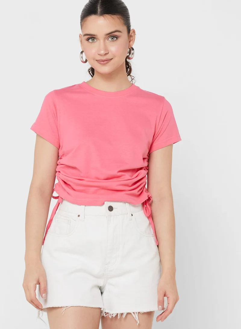 Ginger Basics T-Shirt With Ruching Detail