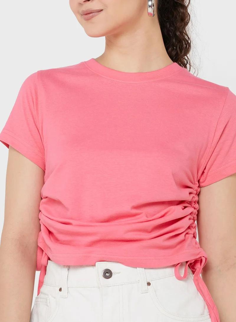Ginger Basics T-Shirt With Ruching Detail