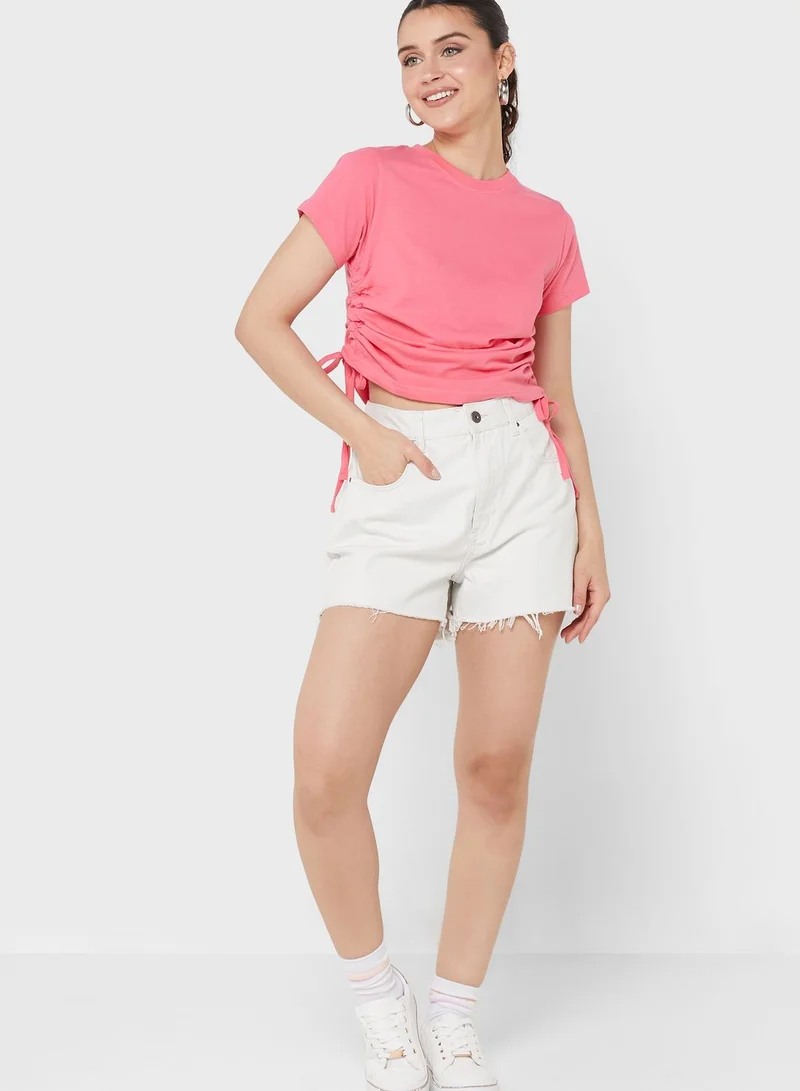 Ginger Basics T-Shirt With Ruching Detail