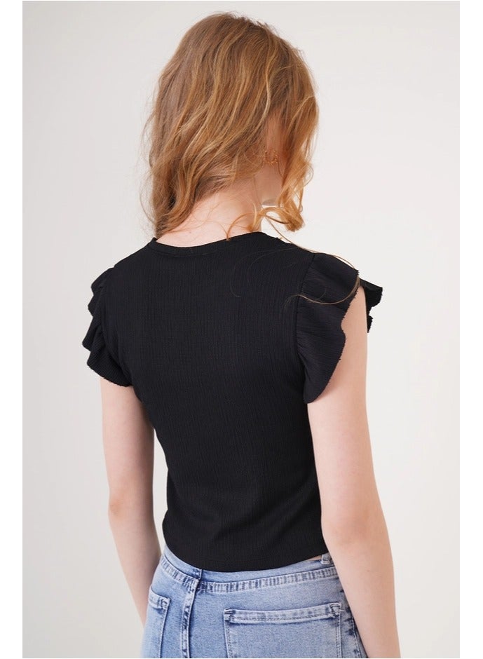 BIG DART Black Blouse With Gold Chain - Image 3