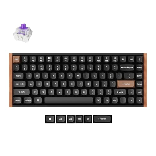 Keychron K2 HE QMK Wireless Gaming Custom Mechanical Keyboard, 2.4 GHz/Bluetooth/Wired 75% Layout Hot-Swappable Programmable RGB Backlit Gateron Magnetic Switches for Mac Windows, Wood Frame-Black - Image 1