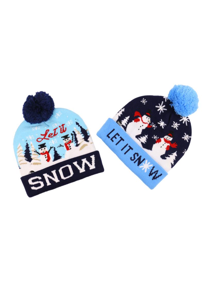 1-Pieces Snowflake Knitted Beanie Winter Outdoor Warm Decorative Hat Style A1 56-60cm - Image 5