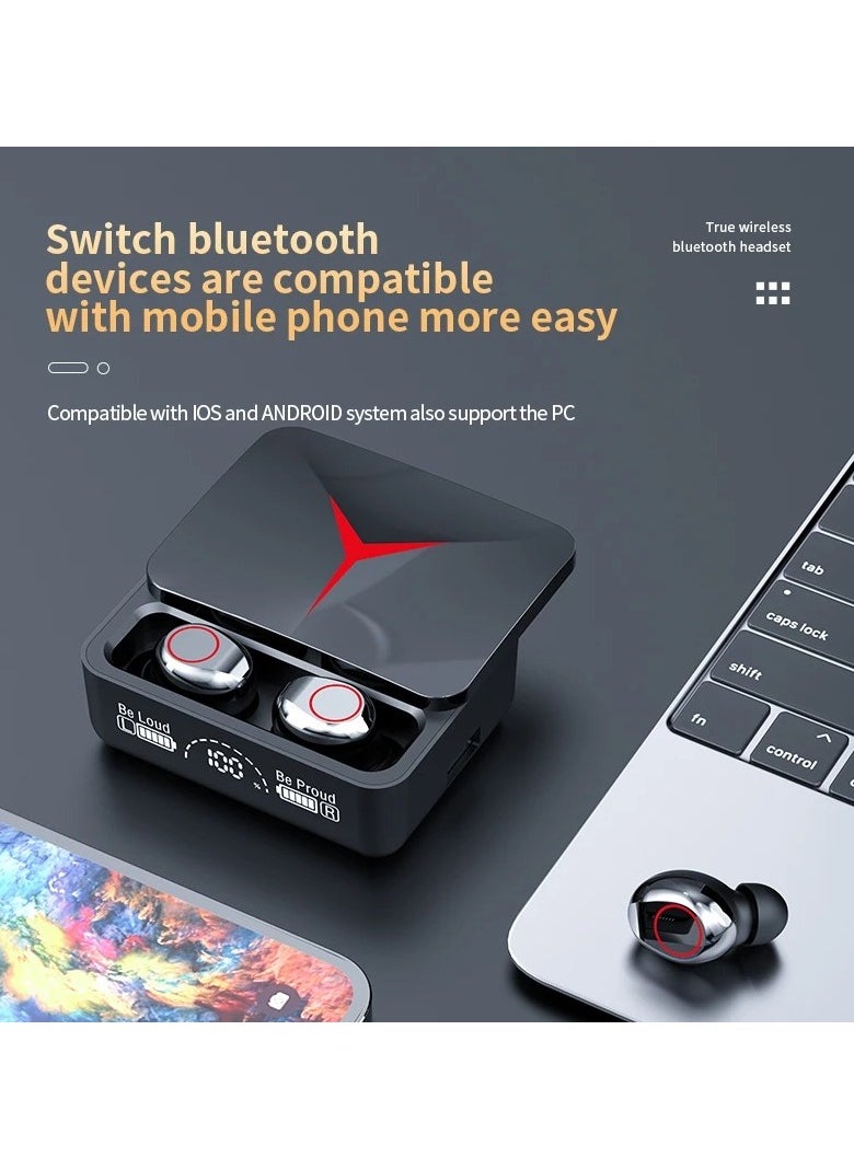 Generic New esports gaming wireless Bluetooth headset Low latency ultra long battery life Android Universal Slide-out noise-cancelling Mini Sports Headset (Black)  - Image 1
