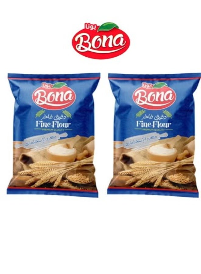 Bona Fine Flour All Purpose - 900g - Twin Pack (2 Bags)