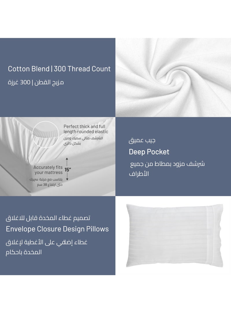 Donetella Hotel Style Duvet Set 7-Pcs King Size Cotton Blend All Season Bedding Set With Bed Quilt Cover/Duvet Cover & Corner Ties(Without Insert), French Oak  - Image 5