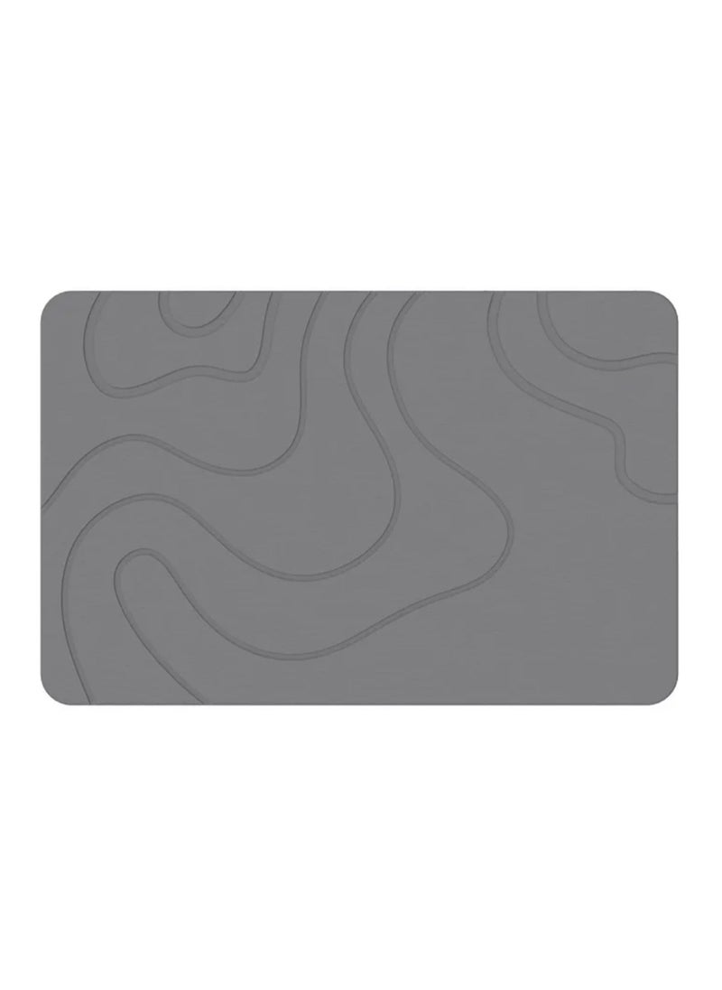 BLUE CORAL - Bath Stone Mat Luxury Diatomaceous Earth Shower Mat Non-Slip Fast Drying Mat for Kitchen Counter, Tub & Bathroom Floor (1-Pack Dark Grey) - Image 1