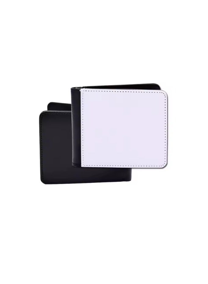 Kalon 2 Pieces Sublimation Heat Transfer Card Holder Wallet  Black and White for Men and Women Gift, Office Work, Travel Wallet  - Image 1