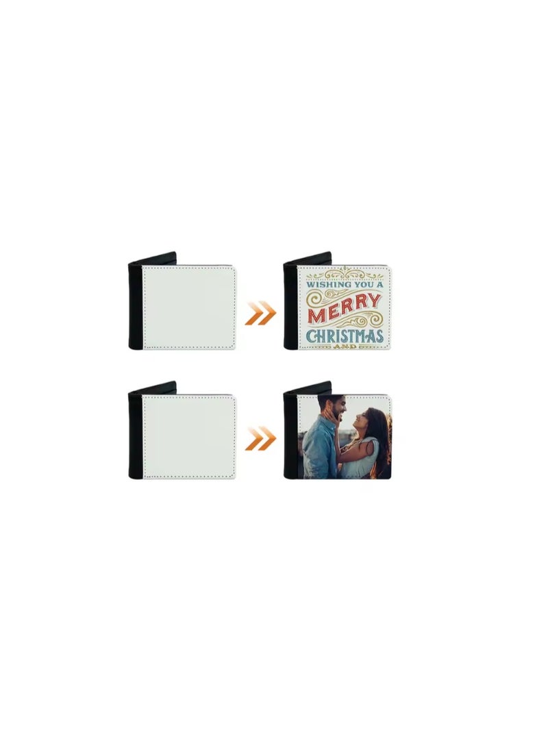 Kalon 2 Pieces Sublimation Heat Transfer Card Holder Wallet  Black and White for Men and Women Gift, Office Work, Travel Wallet  - Image 4
