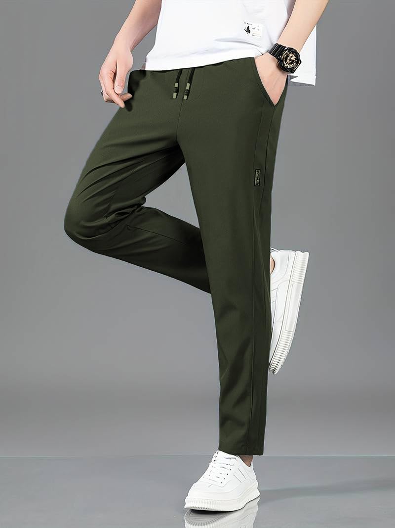 TAGDO Men's Mid Rise Loose Fit Solid Color Casual and Comfortable for Outdoor Activities (Pant-5186-Oilve-32) Olive - Image 2