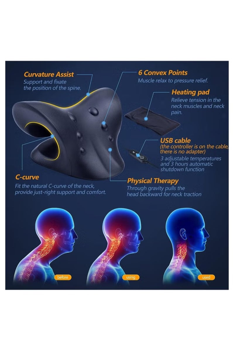 هالامين جهاز تدليك الرقبة لتخفيف آلام الرقبة، وسادة تدفئة للرقبة مع وسادة تدفئة من الجرافين، وسادة تدليك لتخفيف آلام الرقبة، وسادة تدفئة لتخفيف الآلام ومحاذاة العمود الفقري - Image 2