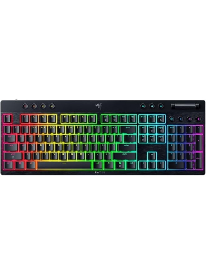 Razer BlackWidow V4 Low-Profile Tenkeyless HyperSpeed Mechanical Gaming Keyboard, English Layout, 1000Hz Polling Rate, Chroma RGB Lighting, Razer Yellow Switch, Tri-Mode, Black | RZ03-05450100-R3M1 - Image 1