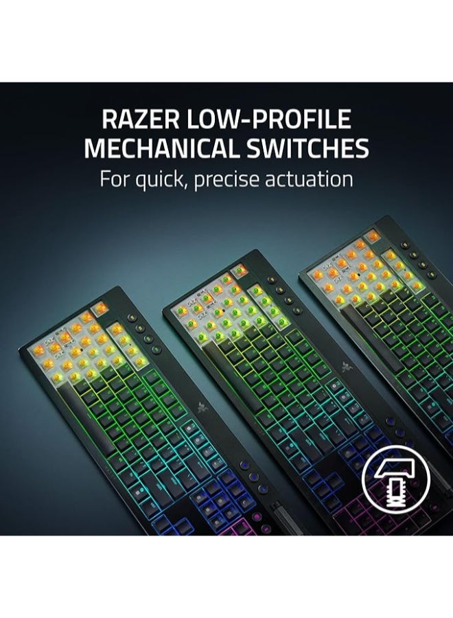 Razer BlackWidow V4 Low-Profile Tenkeyless HyperSpeed Mechanical Gaming Keyboard, English Layout, 1000Hz Polling Rate, Chroma RGB Lighting, Razer Yellow Switch, Tri-Mode, Black | RZ03-05450100-R3M1 - Image 2
