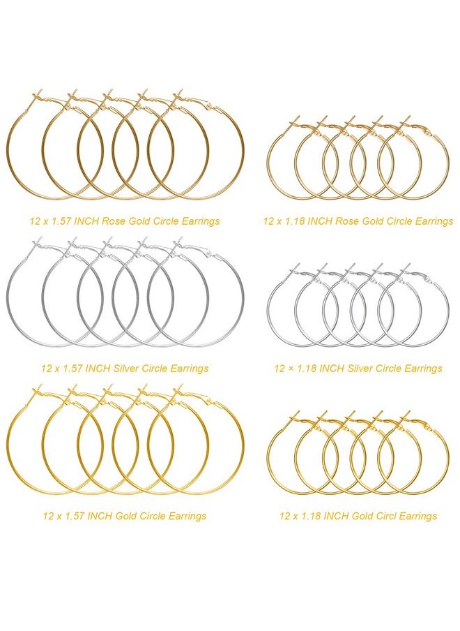 URSMART Arring Hoop Jewelry Making,Ursmart Beading Hoop Earrings Finding Open Round Earring Hoops Diy Craft Supplies (30Mm/40Mm)  - Image 2