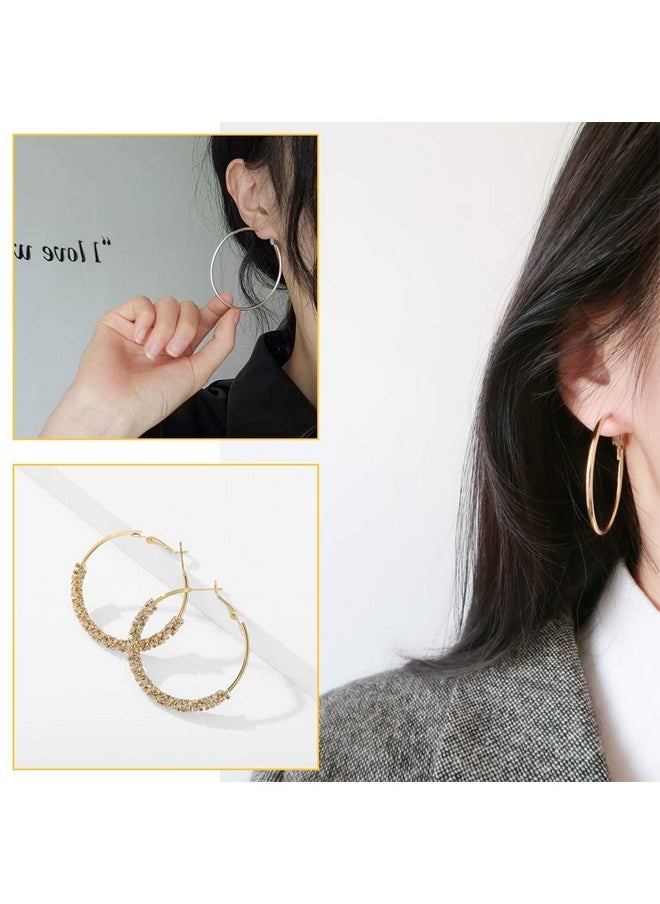 URSMART Arring Hoop Jewelry Making,Ursmart Beading Hoop Earrings Finding Open Round Earring Hoops Diy Craft Supplies (30Mm/40Mm)  - Image 4