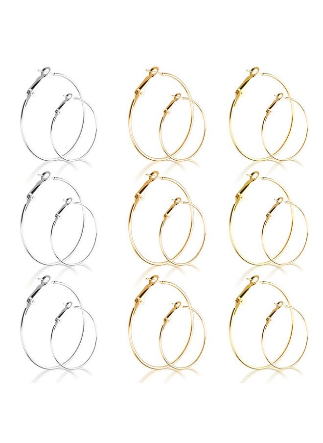 URSMART Arring Hoop Jewelry Making,Ursmart Beading Hoop Earrings Finding Open Round Earring Hoops Diy Craft Supplies (30Mm/40Mm)  - Image 1