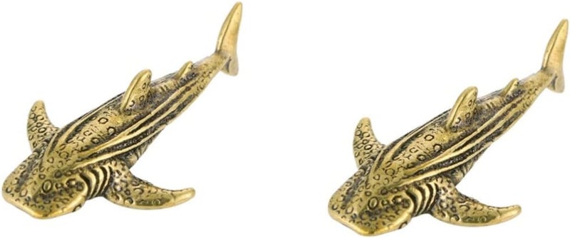 klarako 2pcs Tea Sculpture Shark House Decoration Small Retro Pet For Wealth Fish Rustic Antique Table Home Mini Shelf Amulets Toppers Fengshui Figurine Statues Prosperity Meditation - Image 1