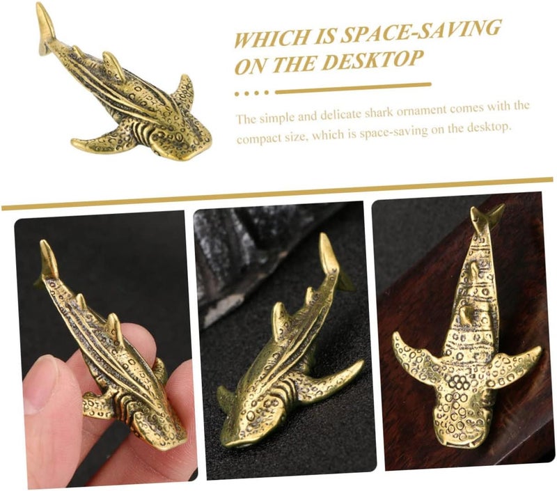 klarako 2pcs Tea Sculpture Shark House Decoration Small Retro Pet For Wealth Fish Rustic Antique Table Home Mini Shelf Amulets Toppers Fengshui Figurine Statues Prosperity Meditation - Image 2