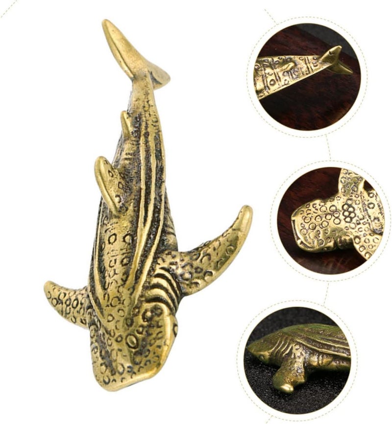 klarako 2pcs Tea Sculpture Shark House Decoration Small Retro Pet For Wealth Fish Rustic Antique Table Home Mini Shelf Amulets Toppers Fengshui Figurine Statues Prosperity Meditation - Image 4