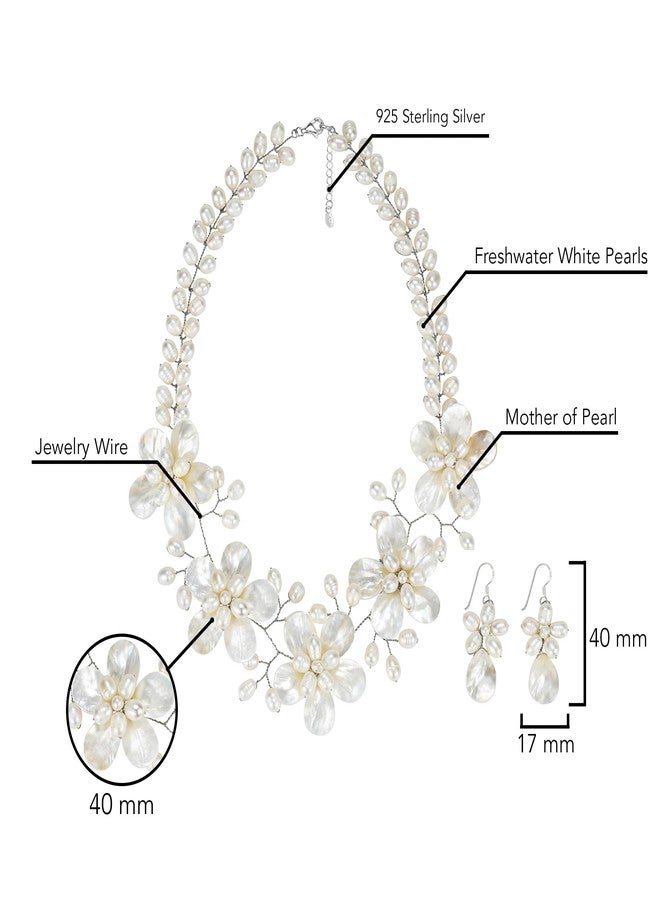 ايرافيدا طقم مجوهرات فاخر من إيرافيدا، مصنوع من عرق اللؤلؤ الأبيض المزهر واللؤلؤ الأبيض المستزرع من المياه العذبة - Image 5