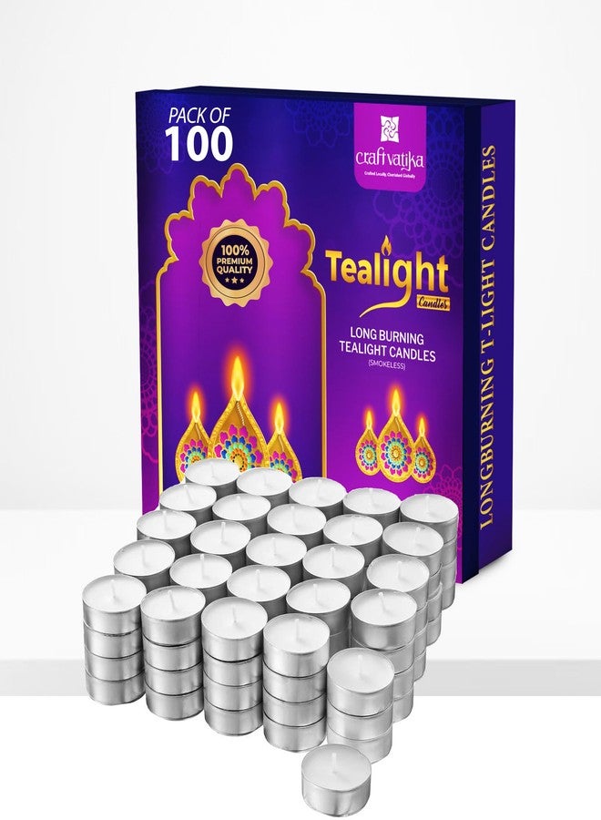 كرافت فاتيكا مجموعة شموع كرافت فاتيكا الشمعية الصغيرة، تدوم 3 ساعات، 100 شمعة، مثالية لتزيين المنزل في ديوالي، وهدايا مميزة، وشموع شمعية صغيرة لجميع المناسبات. - Image 2