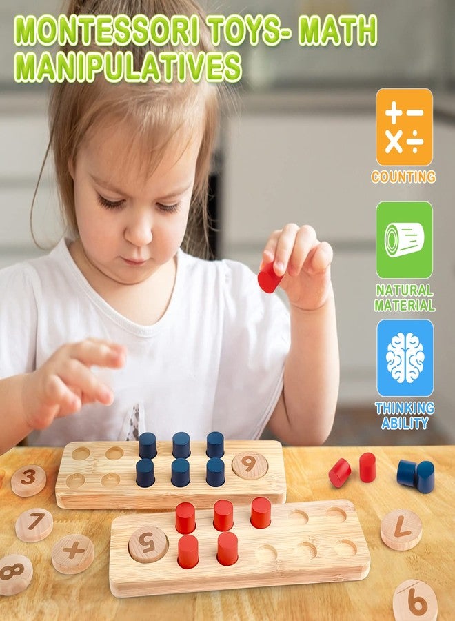 DINORUN Montessori Toys for 3 4 5 Year Old Boy Girl Birthday Gifts - Counting Peg Board for Kids 3-5-7 - Wooden Learning Math and Numbers Manipulatives Materials for Preschool Teacher Classroom - Image 2