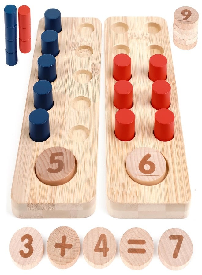 DINORUN Montessori Toys for 3 4 5 Year Old Boy Girl Birthday Gifts - Counting Peg Board for Kids 3-5-7 - Wooden Learning Math and Numbers Manipulatives Materials for Preschool Teacher Classroom - Image 1